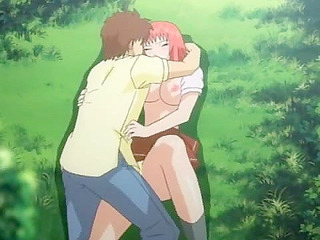 Horny teen schoolgirl gets fucked in the bushes in school uniform