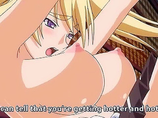 Busty anime blonde gets her wet pussy pounded in the school library