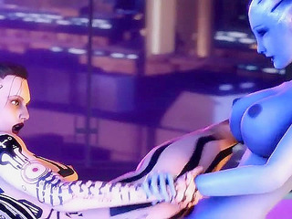 Blue Star 1 - Space girl licking and finger the asshole of a blue alien