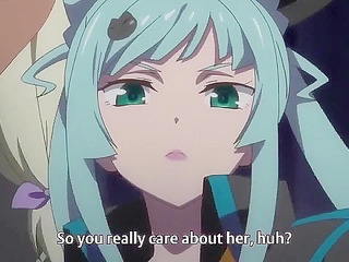 Hot anime babes turn in to weapons and cars after lesbian kissing