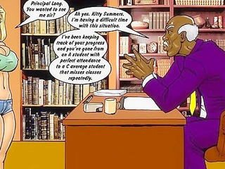 Blonde cheerleader with big tits sucks a monster black cock