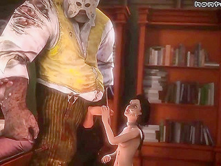 Bioshag - Bioshock Elizabeth gives a monster a blowjob, facial, and hardcore fuck