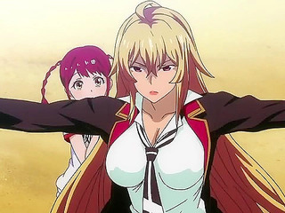 Hot anime babes fight on the beach until their bikinis get ripped off