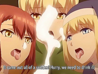 Another World Harem Tales 1 - Triple blowjob with busty warrior girls