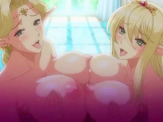 Busty Mom and Daughter Elf Hypnosis 1 - Elf queen and daughter give hentai double blowjob