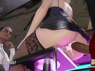 White girl gets surprise anal from black dick at the club