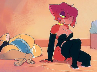 Dopplebanger - Futa furry girl summons evil clone to fuck her