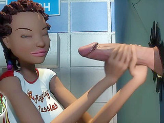 Cram Skul Period 4 - Ebony cheerleader fucks gloryhole cock