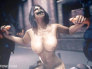 Let's Play - Mileena gives rides a cock and gives handjobs